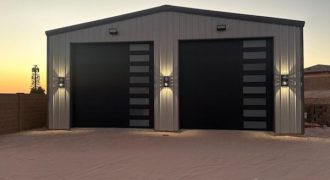 40x60x16 – Ash Gray Walls + Charcoal Gray Roof & Trim – Yuma, AZ