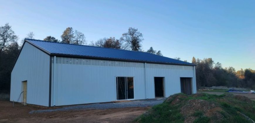 60x65x14 – Cobalt Blue Roof + Polar White Walls + Charcoal Gray Trim – Redding, CA