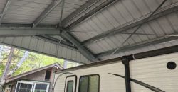 24x40x12 – Carport – Charcoal Gray Roof & Endwalls + Ash Gray Trim – Mora, MN