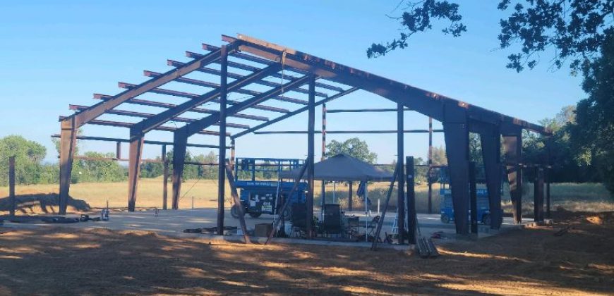 60x65x14 – Cobalt Blue Roof + Polar White Walls + Charcoal Gray Trim – Redding, CA