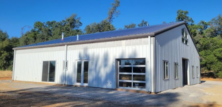 60x65x14 – Cobalt Blue Roof + Polar White Walls + Charcoal Gray Trim – Redding, CA